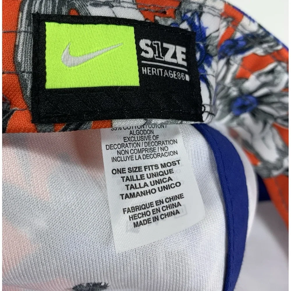 Floral Orange Womens Nike Hat 1Size Heritage86 OSFM Strapback Baseball Cap